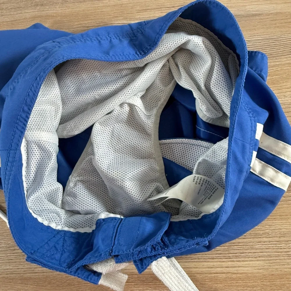 Abercrombie & Fitch Swim Trunks Mens Small Blue White Striped Board Shorts Y2K